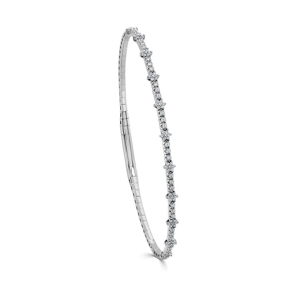 Flexible Flower Station Diamond Bangle - 1